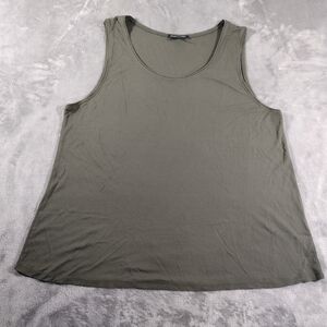 Eileen Fisher Womens Silk Sleeveless Scoop Neck Tank Blouse Green Size L NWOT